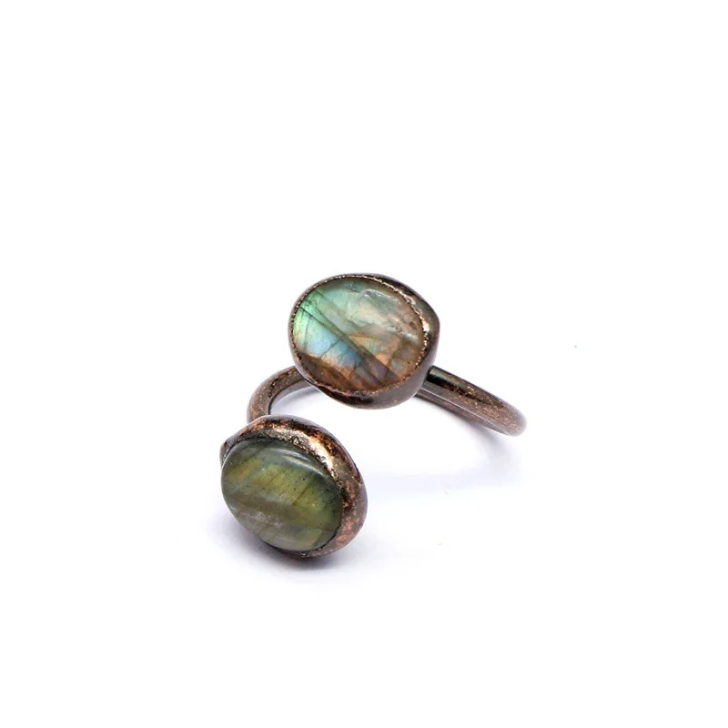 Polly Jewelry Bohemia Jewelry Natural Kyanite Labradorite GEMS Stones Vintage Rings For Women Mystery witch jewelry