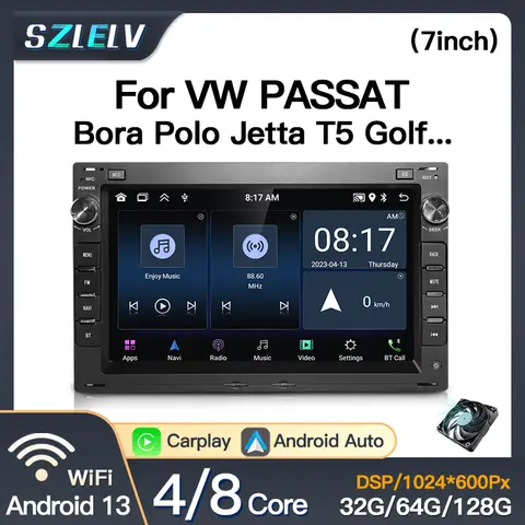 Android 13 For VW Passat B5 MK4 MK5 Golf 4 Polo Bora Jetta T5 Navigation Car Player GPS WIFI RDS BT Carplay 2Din Bluetooth Radio 10 best sales vw golf 4 navigation - №4