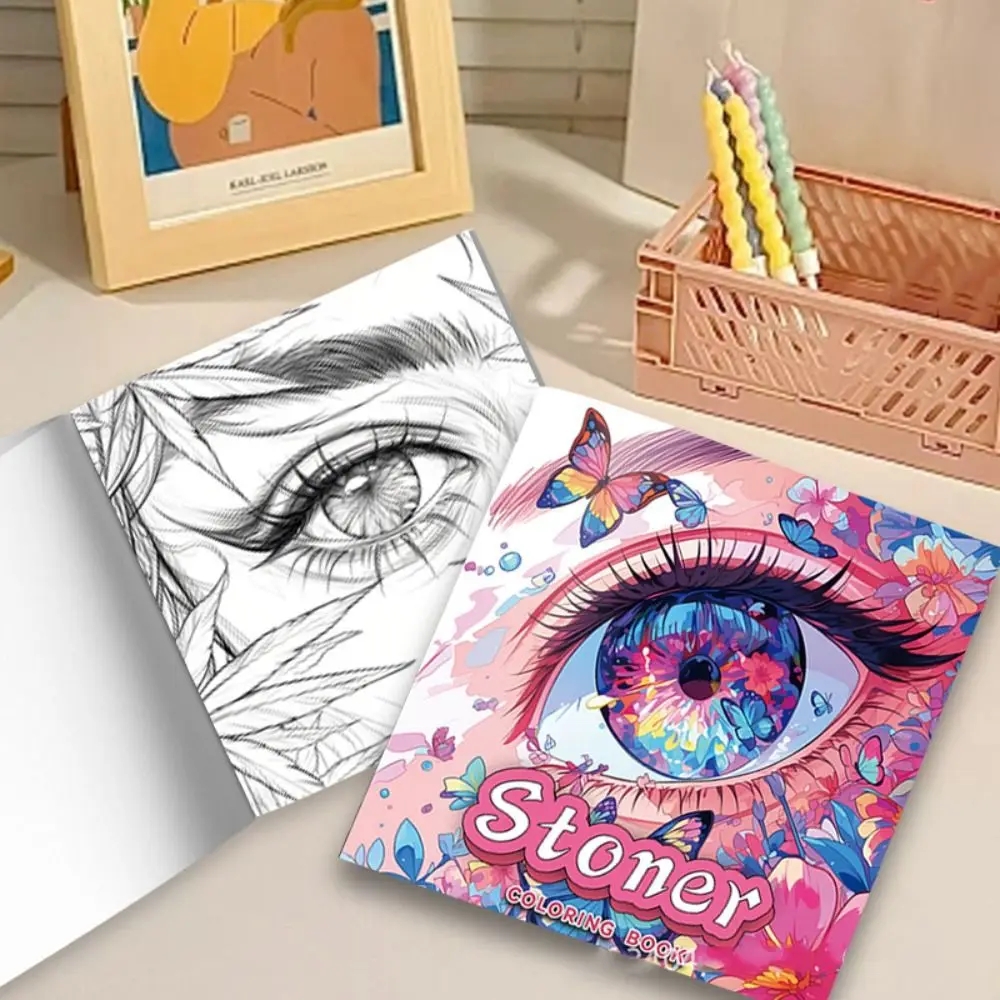 Close-up Eyes Colouring Book Paper Multicolor Theme Art Self-painting Colouring Book Relieve Stress Portable Picture Book