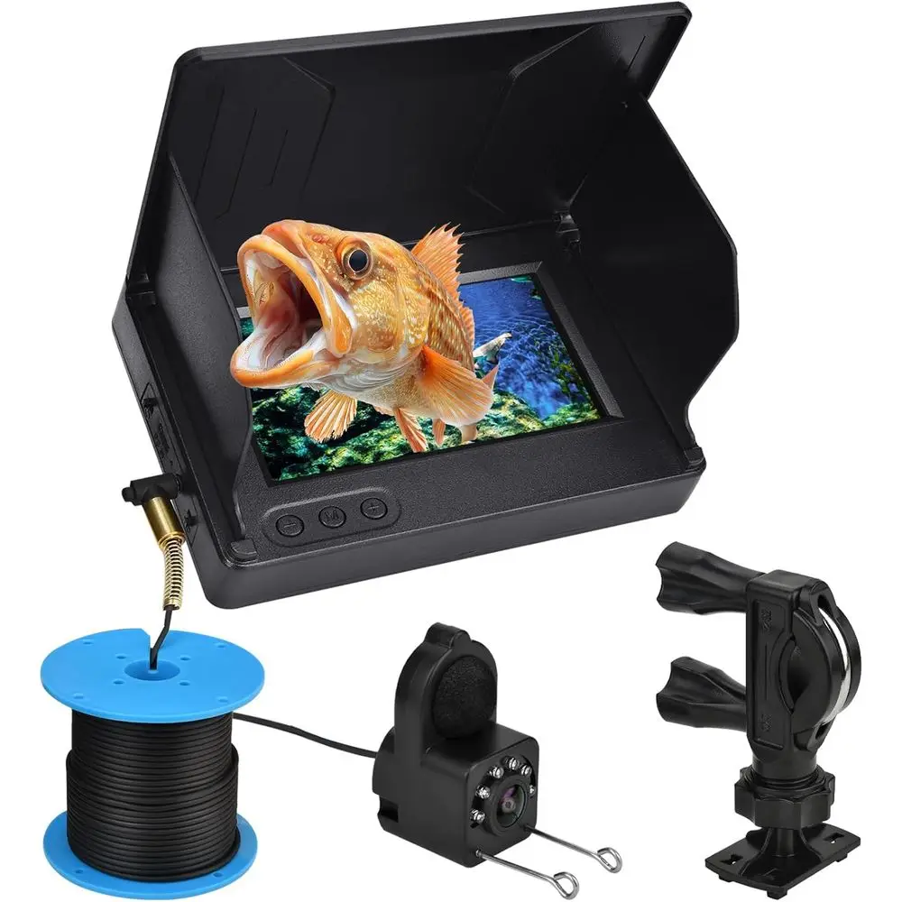 Fishing Camera Waterproof Fish Finder with Enhanced Vision Ultra-Wide Lens, Underwater Fish Finder for Ice, Lake Offshore Anglin