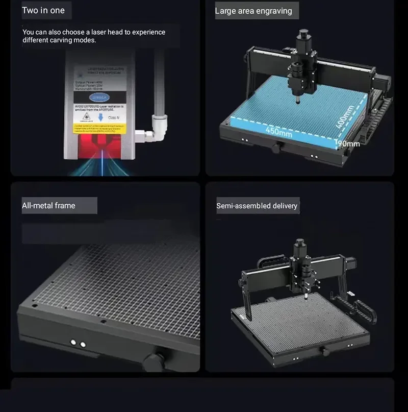 Actualización 4540 Plus 500W Motor de husillo CNC enrutador fresadora cortadora GRBLLaser grabador para acrílico PCB PVC Metal aluminio