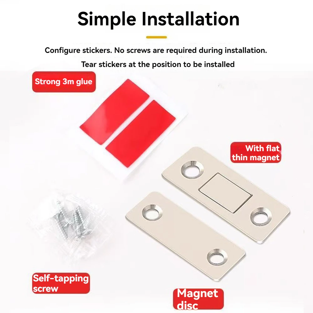 Magnetic Cabinet Catches Ultra-Thin Door Magnets Stops Invisible Adhesive Drawer Catch Soft-Catch Kitchen Closet Door Closer