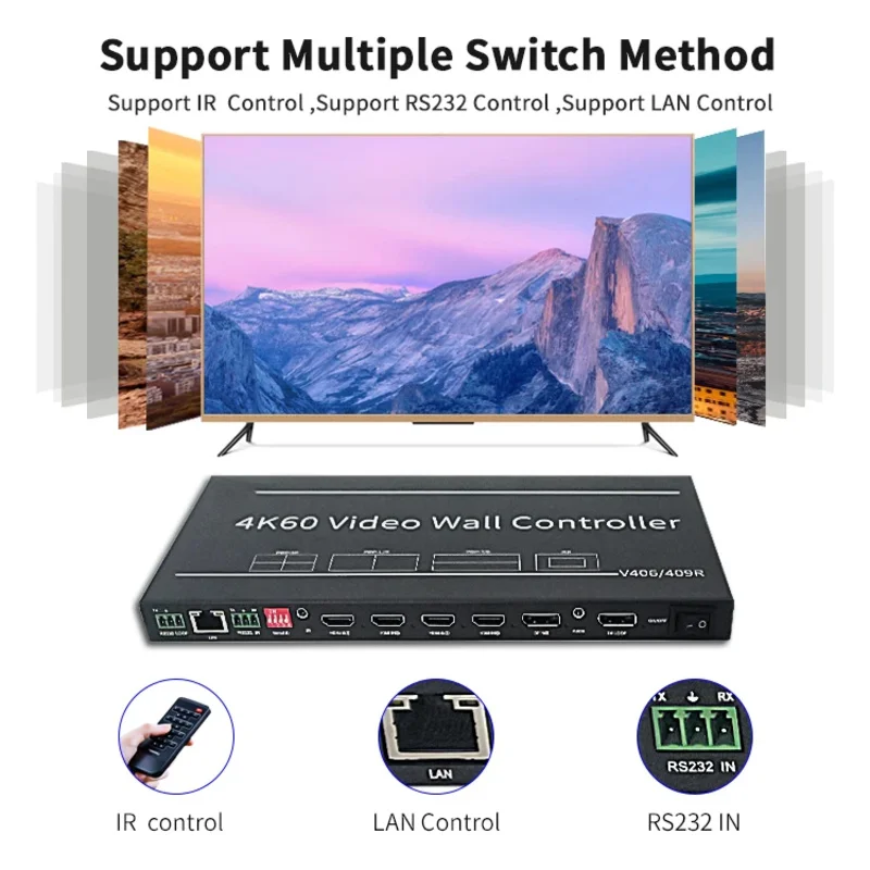 Bitvisus المهنية الصوت والفيديو والإضاءة سلسلة HDMI الفيديو جدار تحكم فيديو خلاط الجلاد-1x2 2x2 2x3 3x2 1x6 نماذج