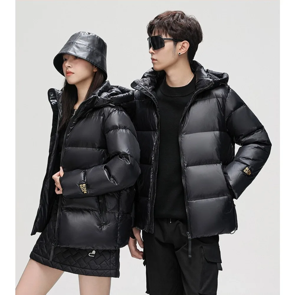 FGKKS 2025 Winter Down Jacket For Couple Classic Korean Style Hooded Outdoor Men Coat High Street Duck Down Women Overcoat