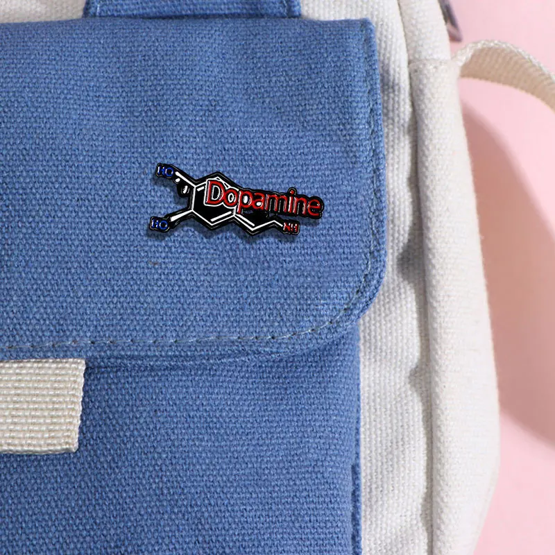 New Style Creative Chemical Letter Design Brooch Badge Enamel Alloy Pin For DIY Clothing Bags Hat
