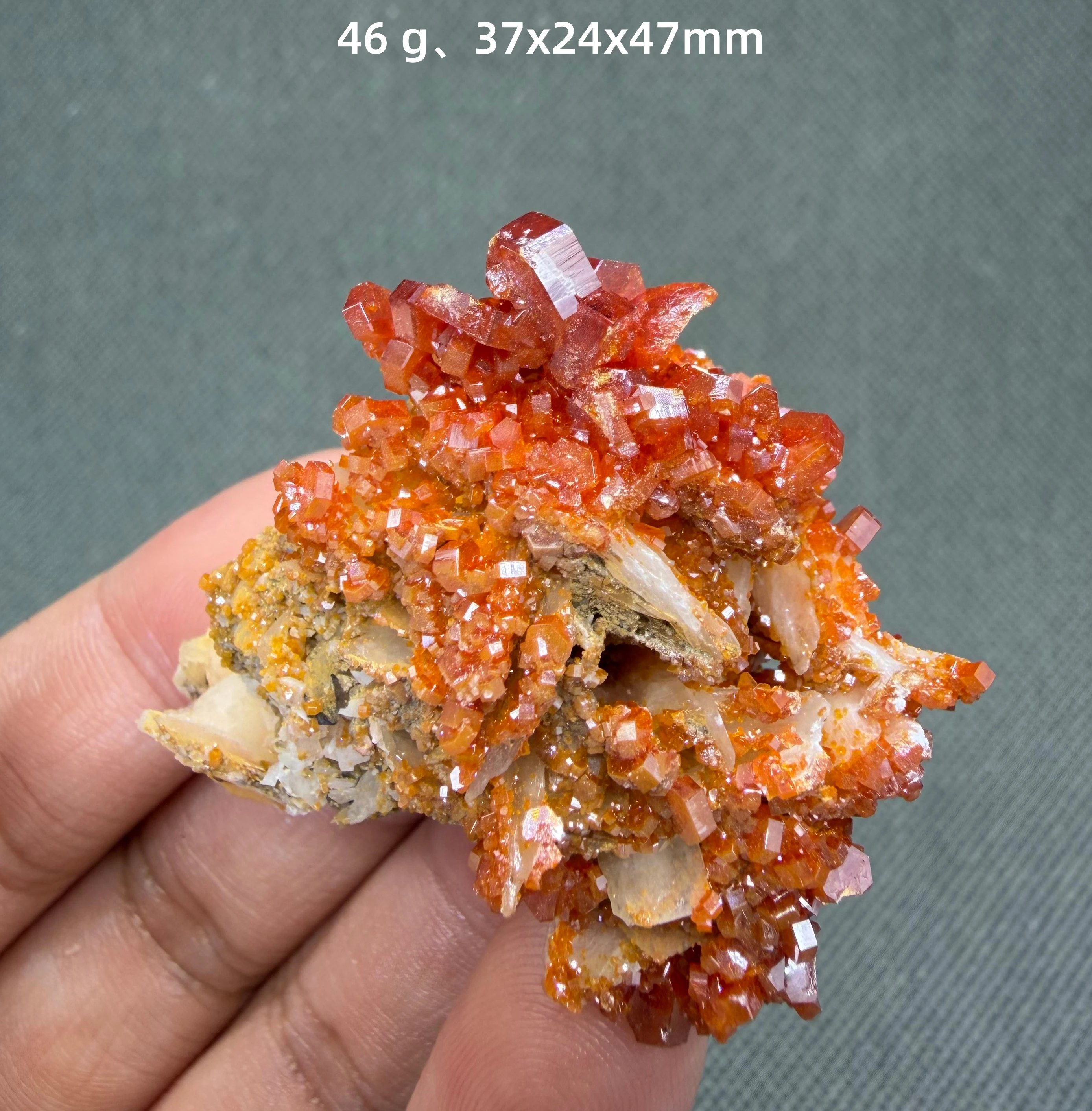 46 g Rare Moroccan Vanadinite on Barite Specimen Geology Mineral Collection Home Decor