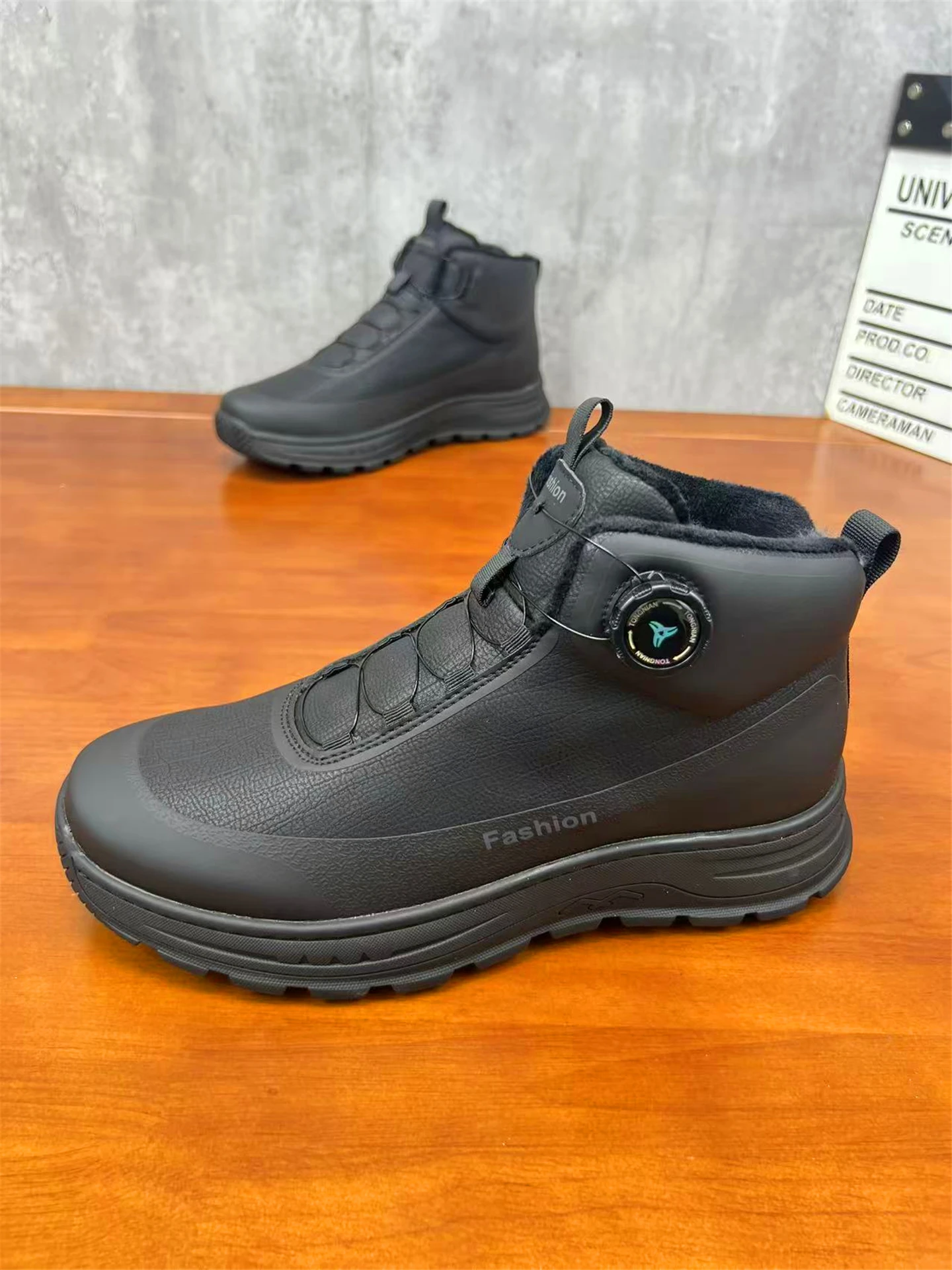 

Men's Winter Fce Lined Sports Casual oes Rotation Bule Trendy Fur Leather Outdoor Soft Bot Cross Country oes