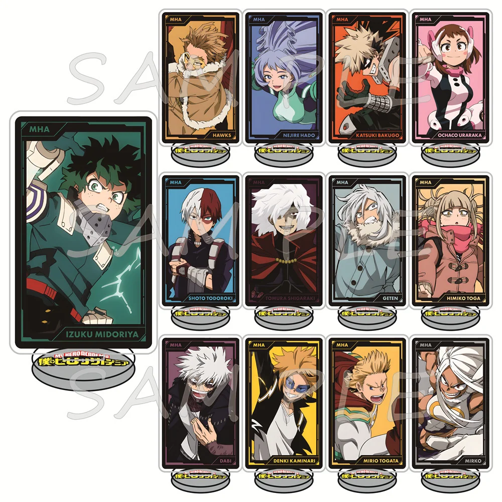 My Hero Academia 12cm Acrylic Stand Figures Keychain Card Style Anime Collectible Merchandise Desktop Display Ornament Fan Gift