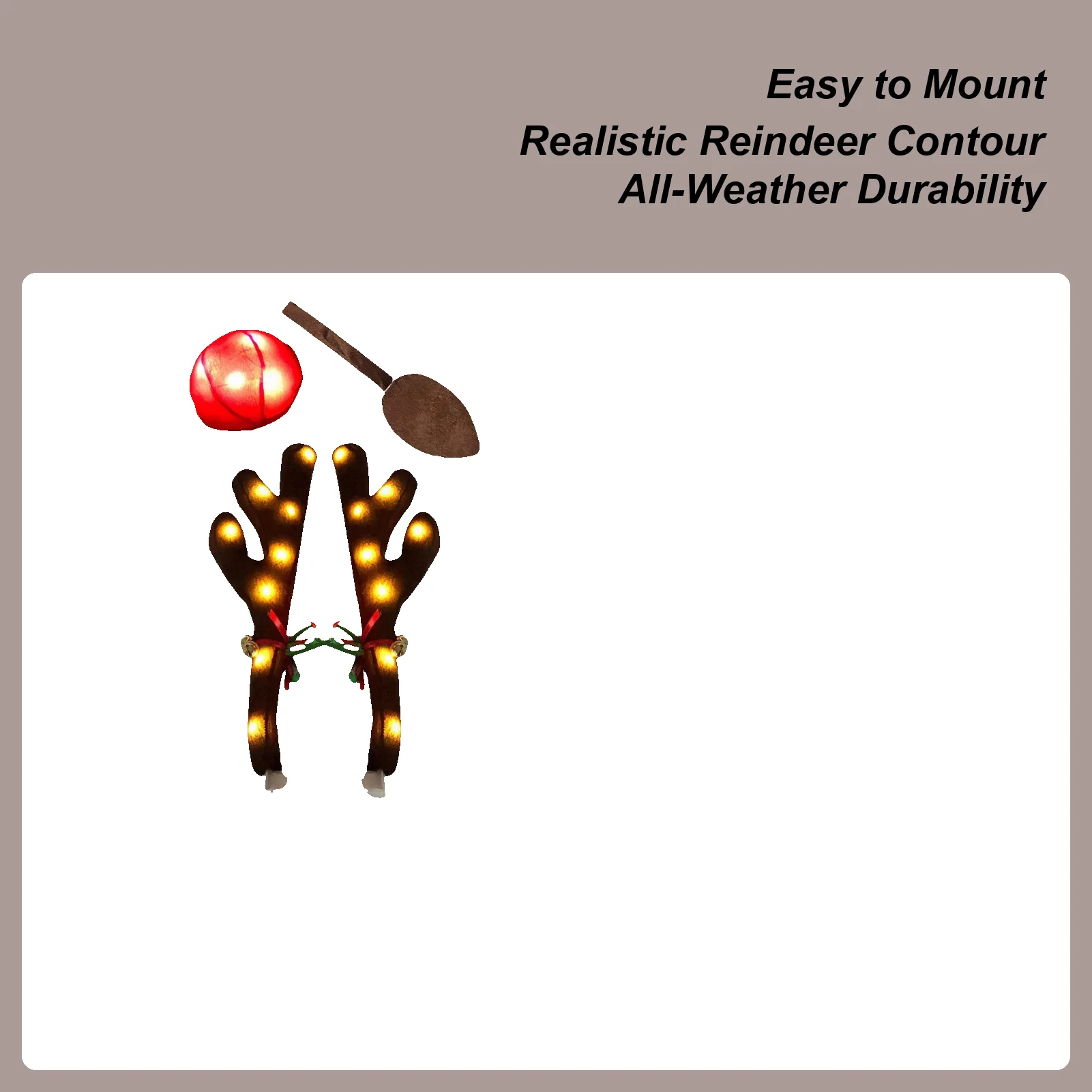 

Car Reindeer Antlers with Nose Tail Light Up Vehicle Christmas Decorations for Automotive Truck Vehicle SUV Exterior Window Roof