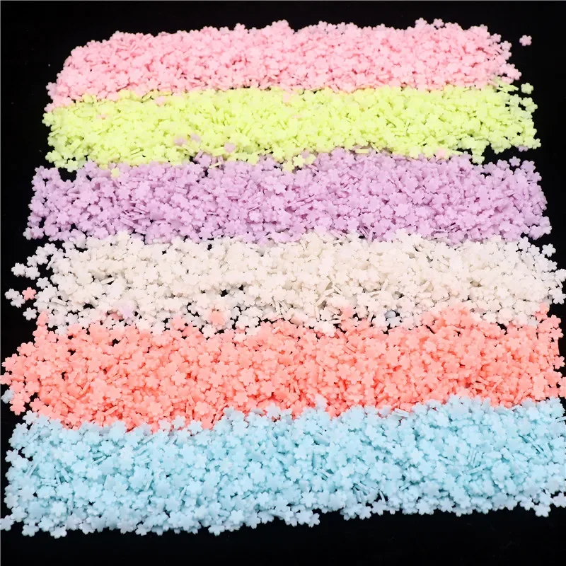 Luminous Sakura Star Moon Polymer Clay Slice Glow In The Dark Hot Clay Sprinkles DIY Nailart Decoration Slime Filler Accessories