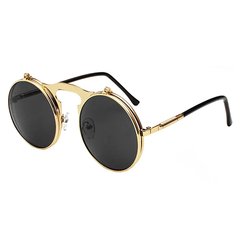 

Yy Double Layer Clamshell Sunglasses Trendy Men Retro round round Frame Sunglasses