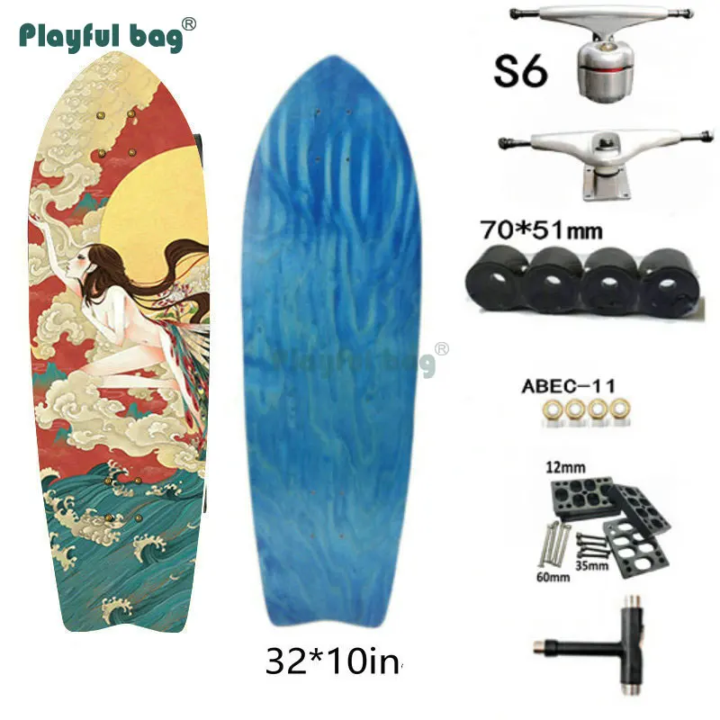 81,5 CM Skateboard S6 Metall lkw Holz Bord Einzigen rocker Komplette skateboard 70MM räder AMB135