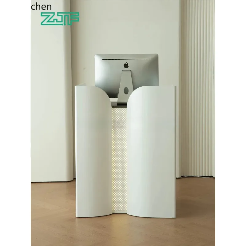 ZZ-23 Restaurant Entrance Welcome Desk Shop Front Desk Reception Small Cashier Bar Counter White Information