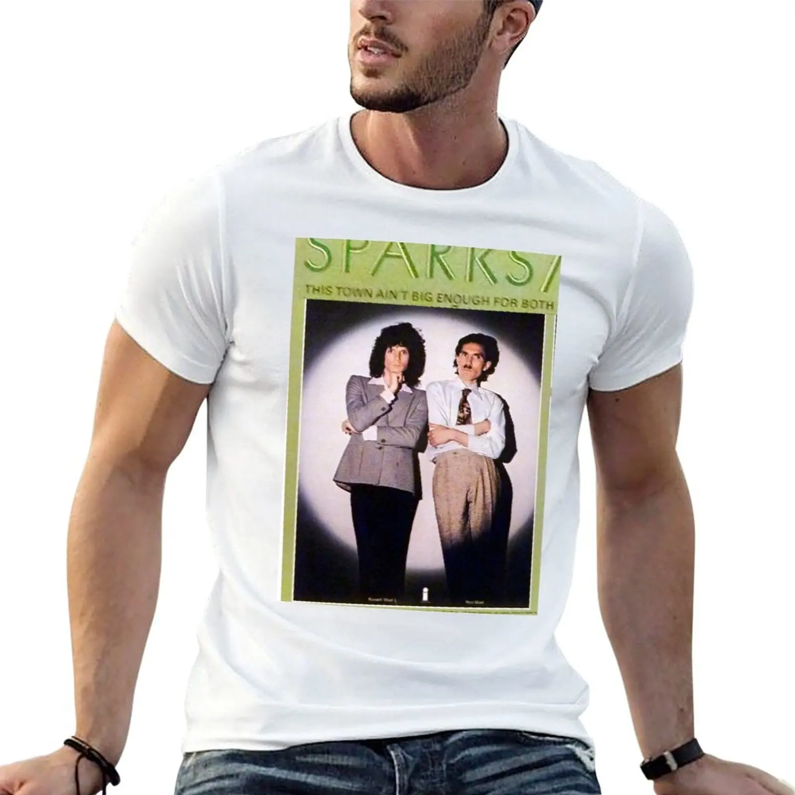 

Sparks,This Town Ain't Big Enough For Both Of Us,Kimono My House back cover T-Shirt man t shirts cotton T-Shirt