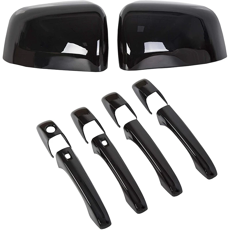 

Well Black Mirror Covers + Door Handle Covers For 2011-2020 Jeep Grand Cherokee Dodge Durango