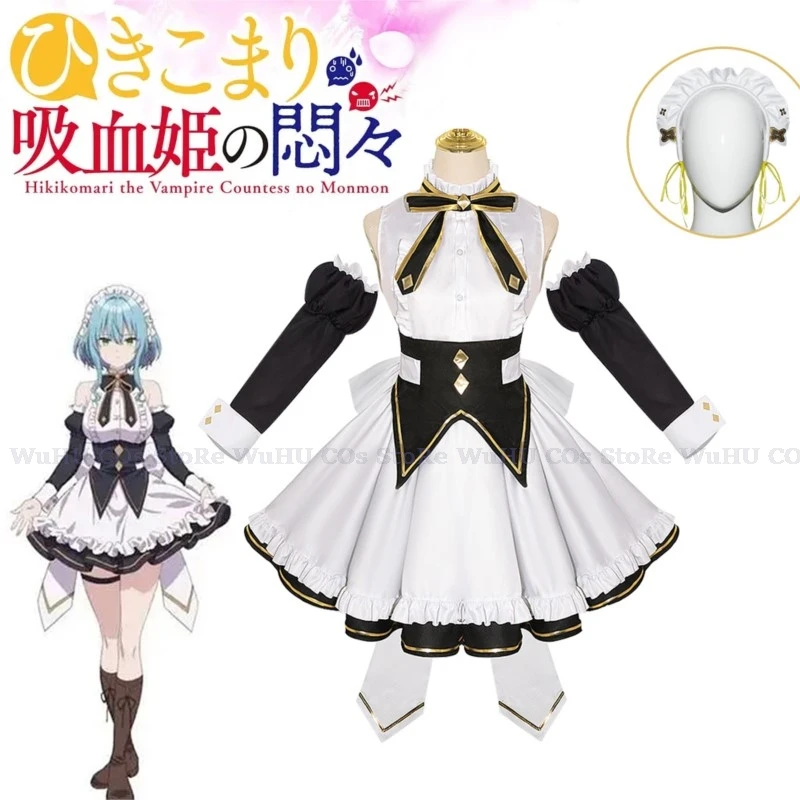 Anime The Vexations of A Shut-In Vampire Princess Villhaze Cosplay Costume Wig Princess Dress Lolita Woman Sexy Carnival Suit