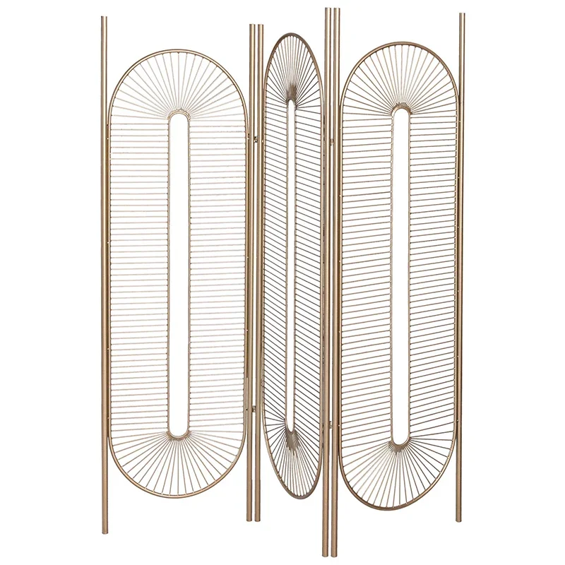 HHHHIron الفن شاشة التقسيم الأوروبي الخفيفة الفاخرة الحديثة الإبداعية للطي المحمول غرفة المعيشة الديكور الذهب أضعاف الشاشة #2