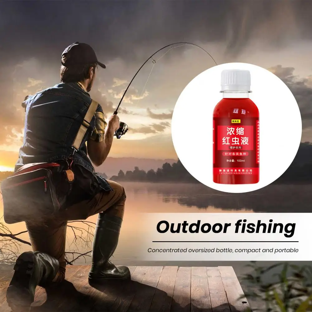 High Concentration Worm Liquid Highly Concentrated Worm Liquid Fish Bait for Freshwater Trout Carp Fishing 100ml Agent Enhancer