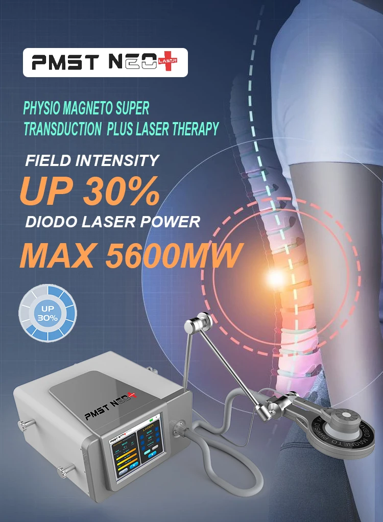 Advanced PMST-NEO+ Magnetic Field Therapy System with 808nm/650nm Cold Laser for Sports Injuries, Joint Pain and Muscle Recovery