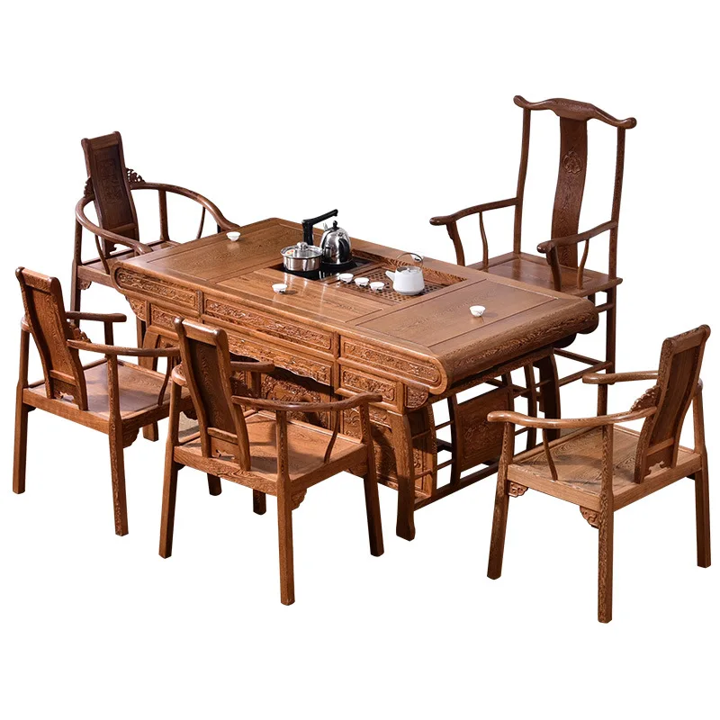 

Furniture Chicken Wings Wood Kung Fu Tea Table Household Living Room Tea Chinese Style