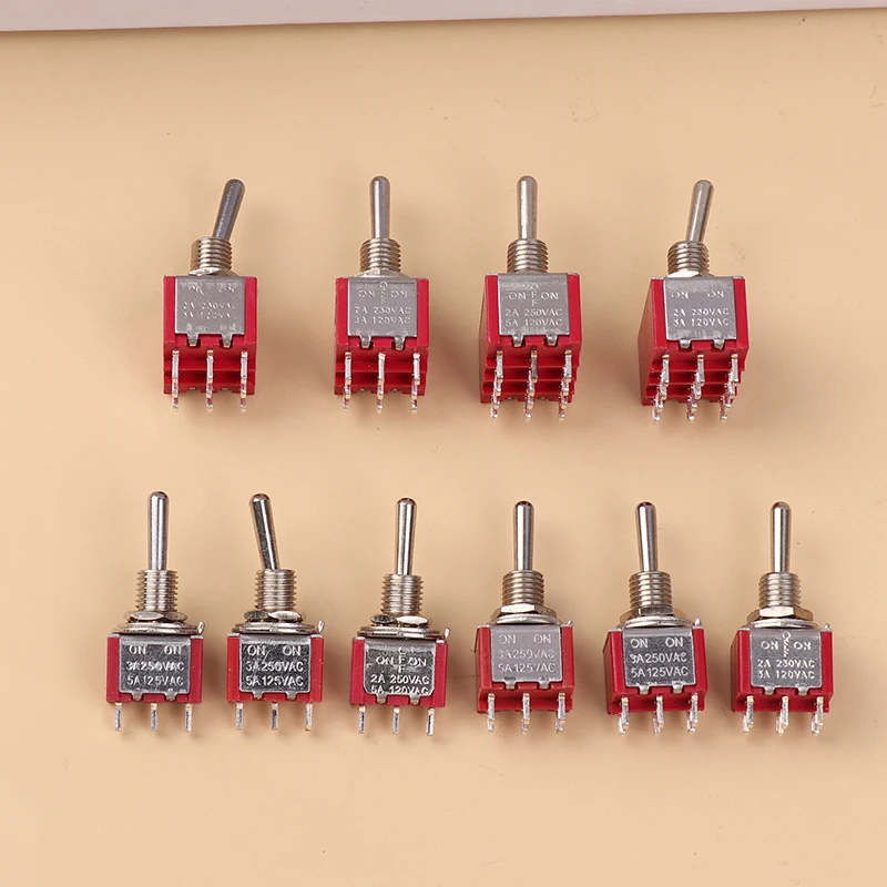 Toggle Switch Twist Button Shake Rocker Arm Toggle MTS-102 202 Sself-reset 2/3/6 Feet