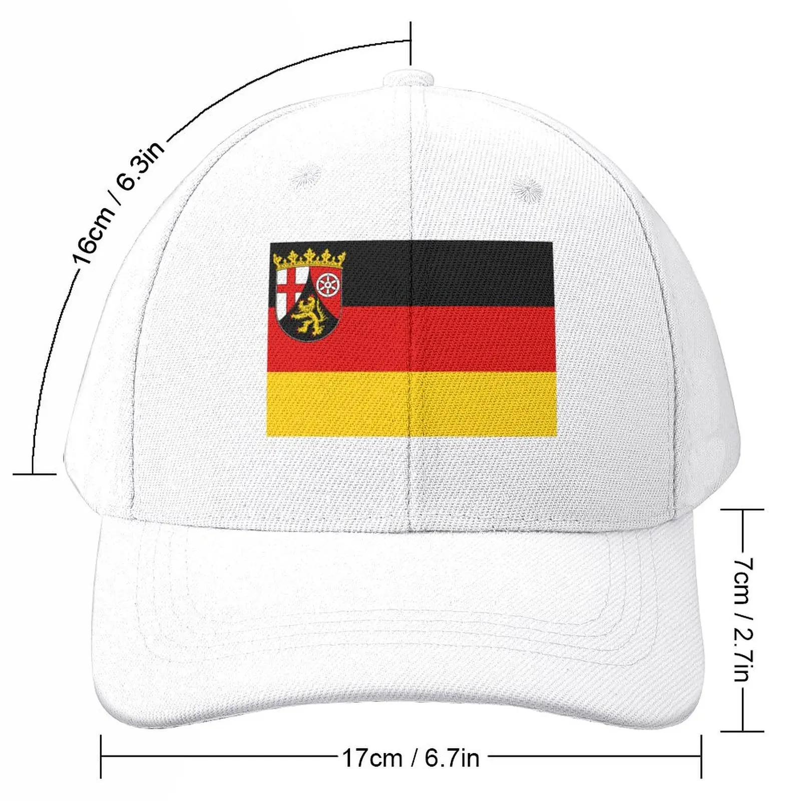 Flag of Rhineland-Palatinate, Germany Baseball Cap Anime Hat Gentleman Hat Men's Baseball Women's