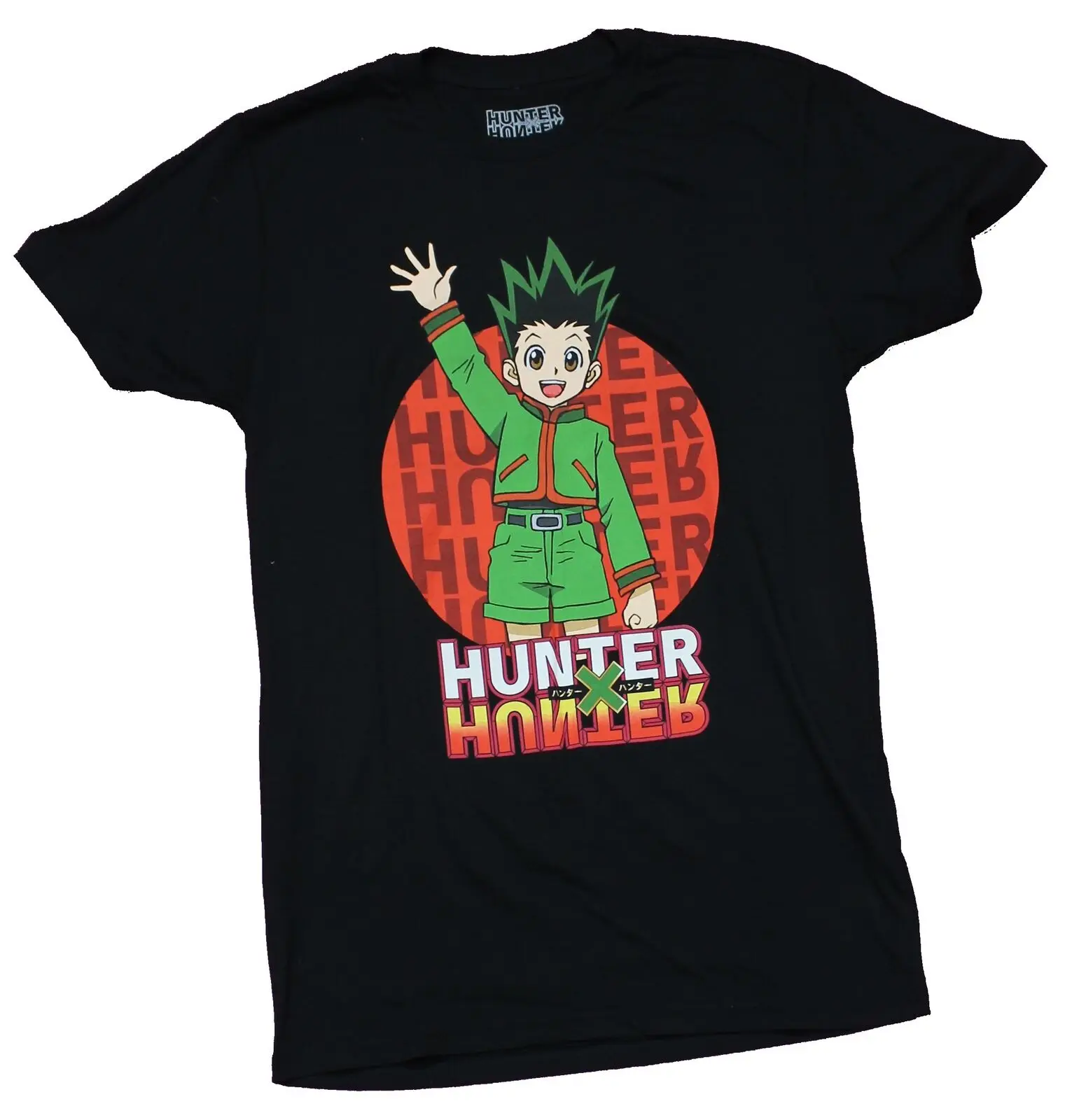 Hunter X Hunter Adult New T-Shirt - Gon Waving Red Circle Pic