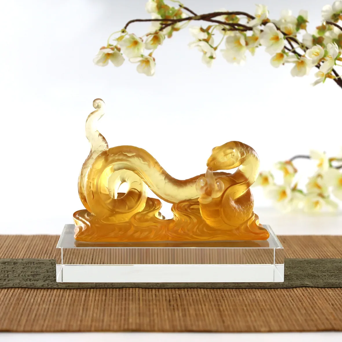 المزجج زودياك الأفعى روي كريستال الإبداعية محظوظ منضدية زخرفة ديكور المنزل التميمة الحرفية هدية