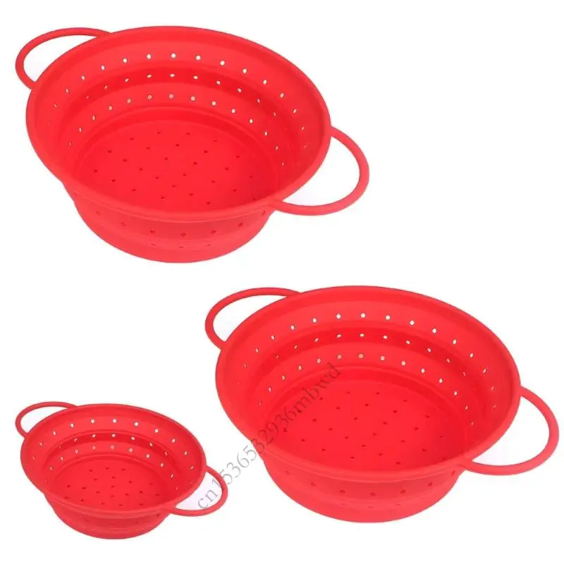 

Pack Of 3 Silicones collapsibles Colanders Foldable Design Saves Cabinet Spaces Includes 13 And 11 K43D