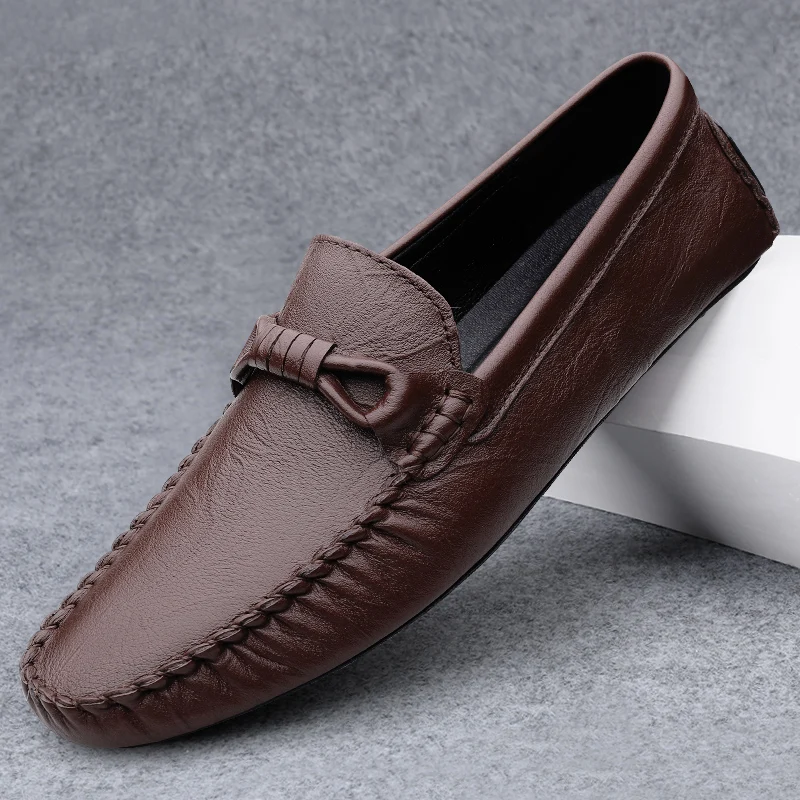 Penny Loafers Men Soft Mens Driving Shoes Man Moccasins High Quality Flats Leather Shoes For Men Slip-On Loafer Shoes For Men