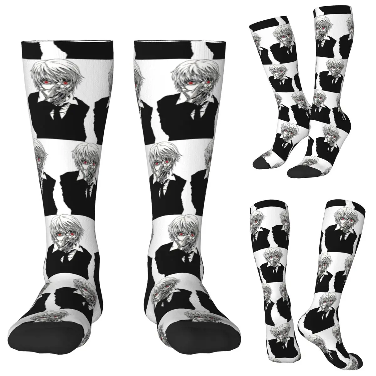 Anime Tokyo Ghoul Kaneki Ken Socks Harajuku Stockings All Season Long Socks Accessories for Unisex Gifts