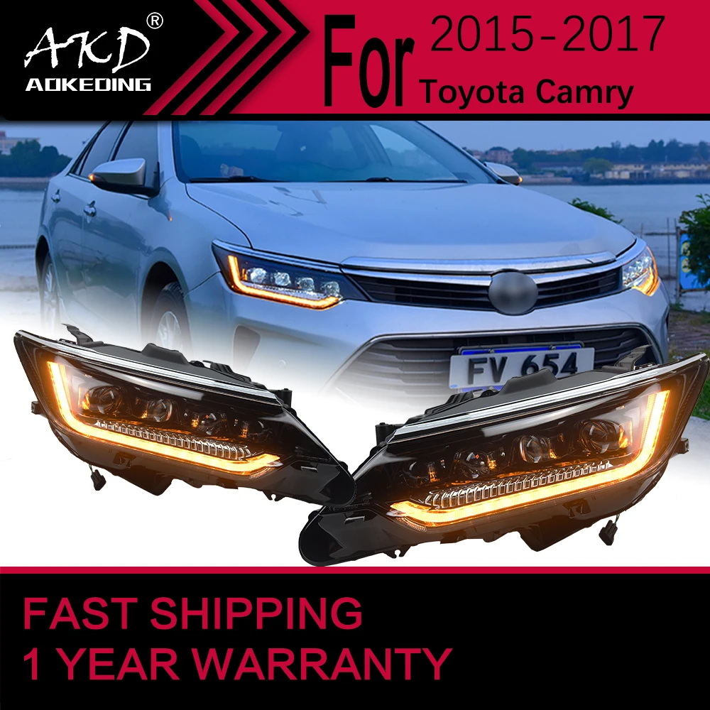 

Car Lights for Toyota Camry v55 LED Headlight 2015-2017 Camry Head Lamp Drl Projector Lens Automotive Accessories