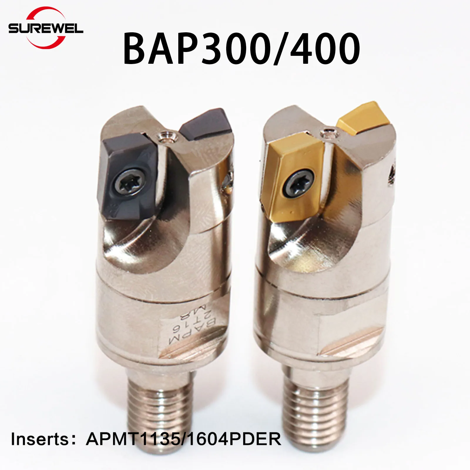 

CNC Modular Type Screwed Connection Milling Cutter BAPM300R 400R thread locking tooth type cutter head Fit Insert APMT1135 1604