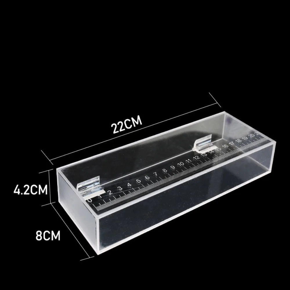 

Transparent Fish Viewing Box Mini Micro Landscape Acrylic Fish Tank Rectangle with Lid and Scale Fish Breeding Tanks