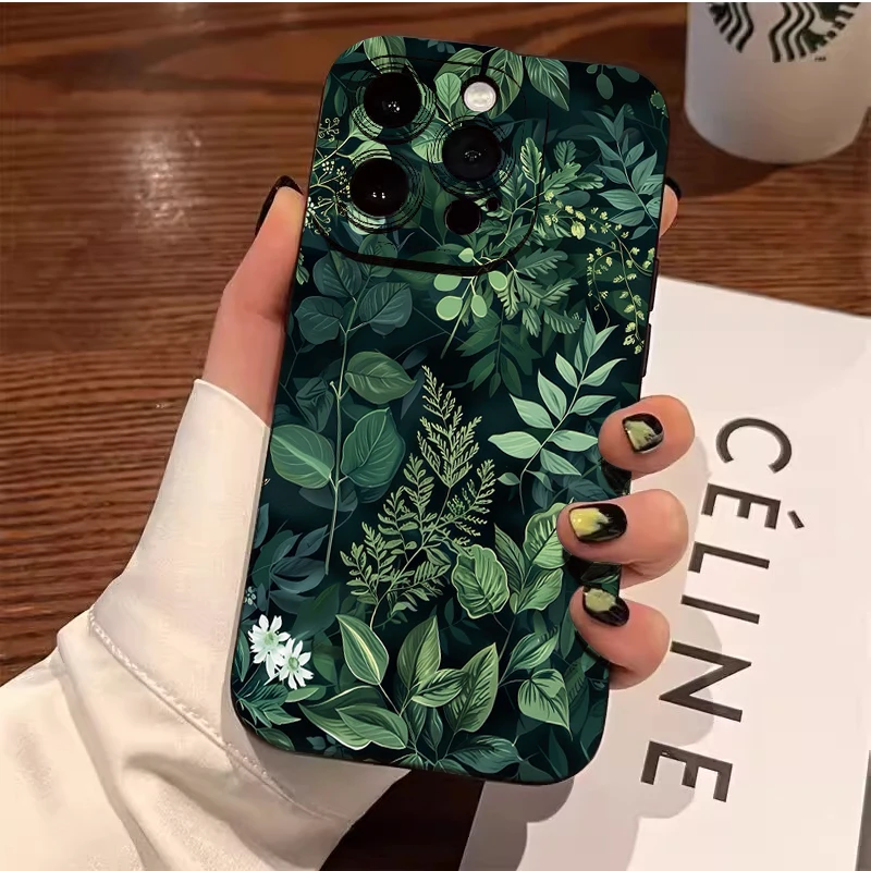 Palm Tree Leaf Flower Phone Cases For Samsung Galaxy S26 S25 Ultra S24 S23 Plus S22 Note 20 A35 A36 A16 A26 A55 A56 Soft Cover