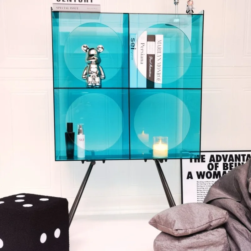 

Bookcase, dining side cabinet, entrance cabinet, small apartment acrylic tea cabinet, modern simple living room storage cabinet
