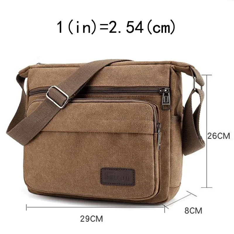 Bolso cruzado de lona para hombre, bandolera de hombro, informal, multifunción, portátil, nueva moda