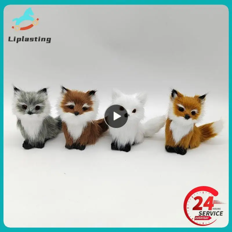 Styles Mini Squatting Fox Model Cute Simulation Fox Toy Home Decoration Wedding Birthday Gift Stuffed Plush Toys