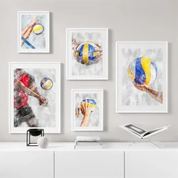 Volleyball Poster Canvas Painting Nordic Modern Volleyball Sports Decor HD Printed Wall Art Pictures for Living Room Home Decor