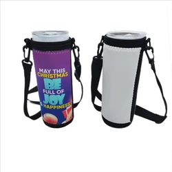 Free Shipping 10pcs/Lot Sublimation Neoprene 20oz Skinny Straight Tumbler Sleeve Bag Carrier Tumblers Holder With Shoulder Strap