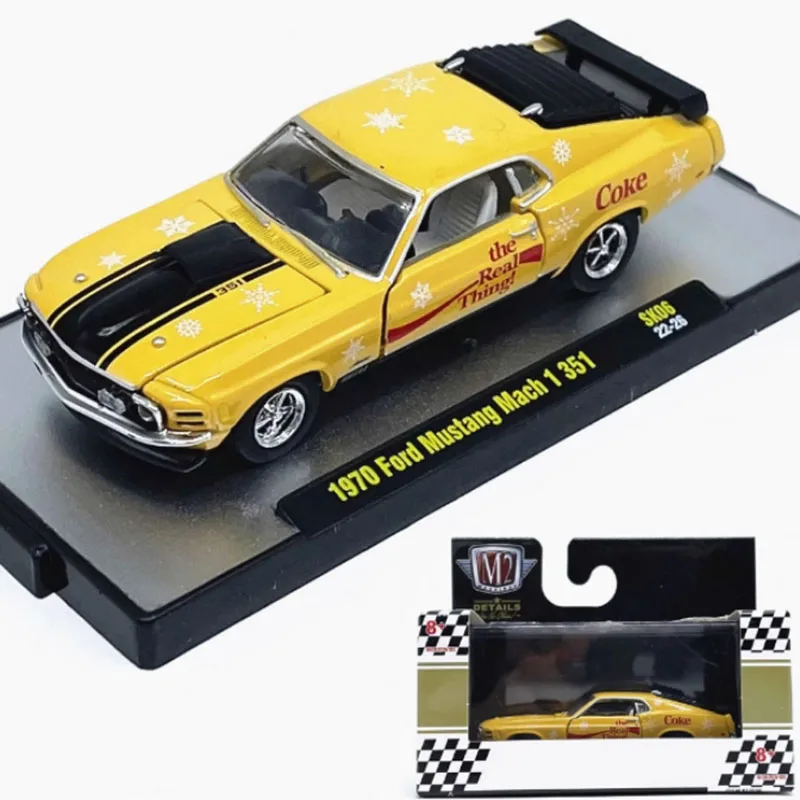 

Diecast M2 1: 64 Scale 1970 Ford Mustang Mach 1 Simulation Alloy Sports Car Model Collection Display Decoration Toy Gifts