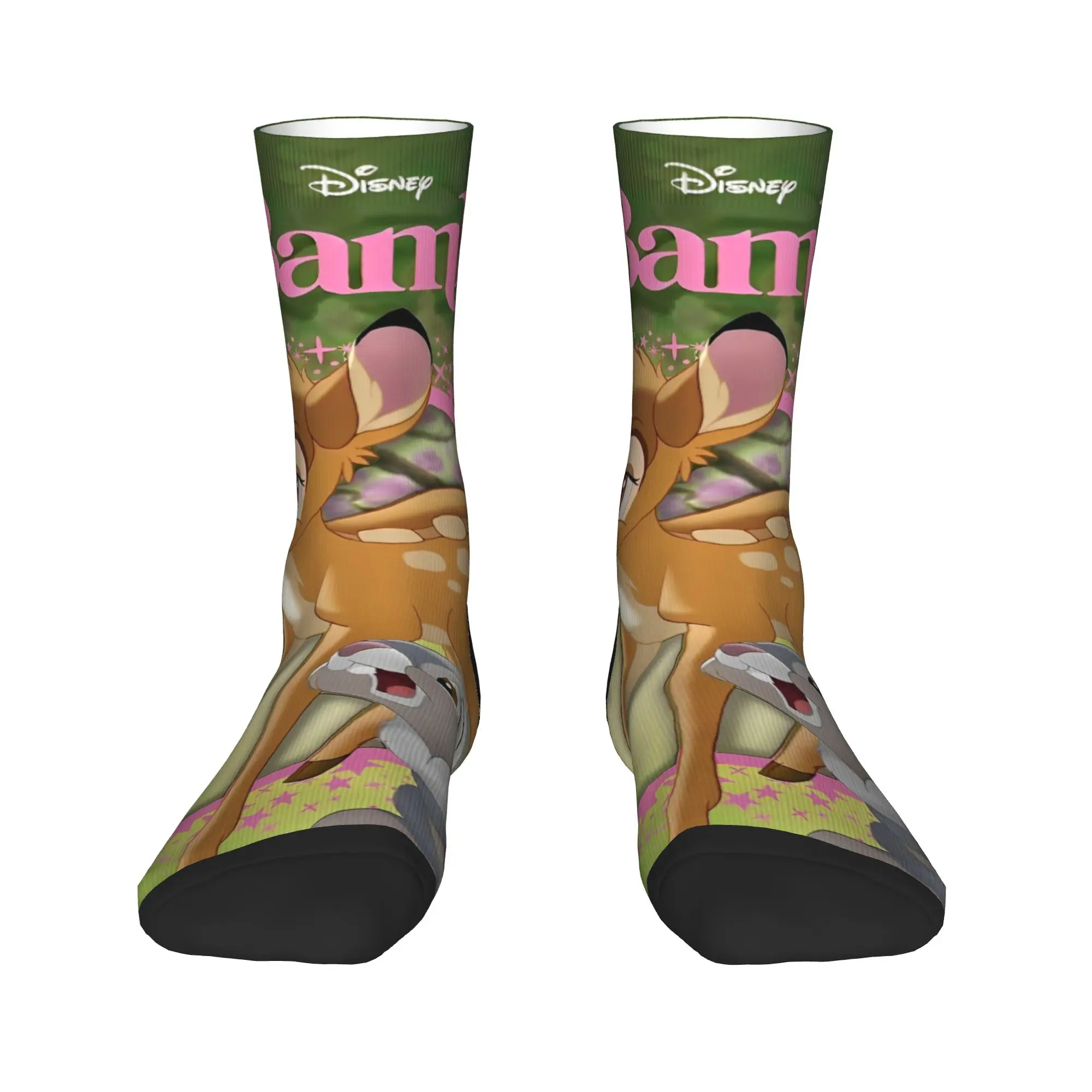 Bambi Cartoon Socks  Novelty Stockings Autumn Anti Bacterial Women Men Socks Breathable Pattern Cycling Socks