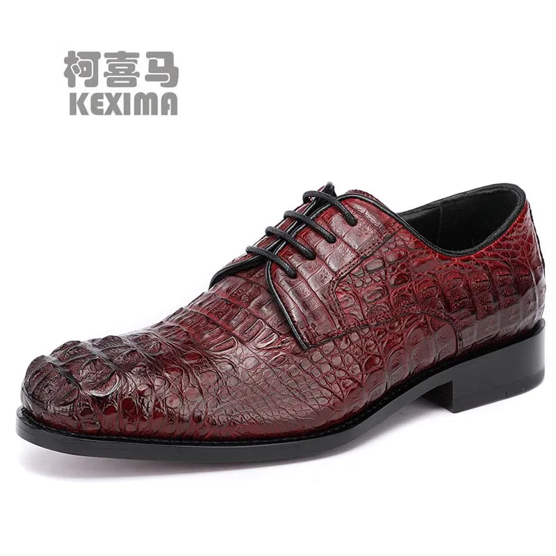 hulangzhishi new crocodile leather  Men dress shoes  leather sole crocodile  Leather men formal shoes  business