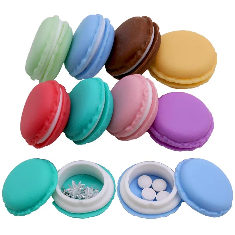 8pcs/16pcs Mini Macaron Pill/Jewelry Box Storage Organizer Earphone Macaron Container Multiuse Case Candy/Gift Box Wedding Decor