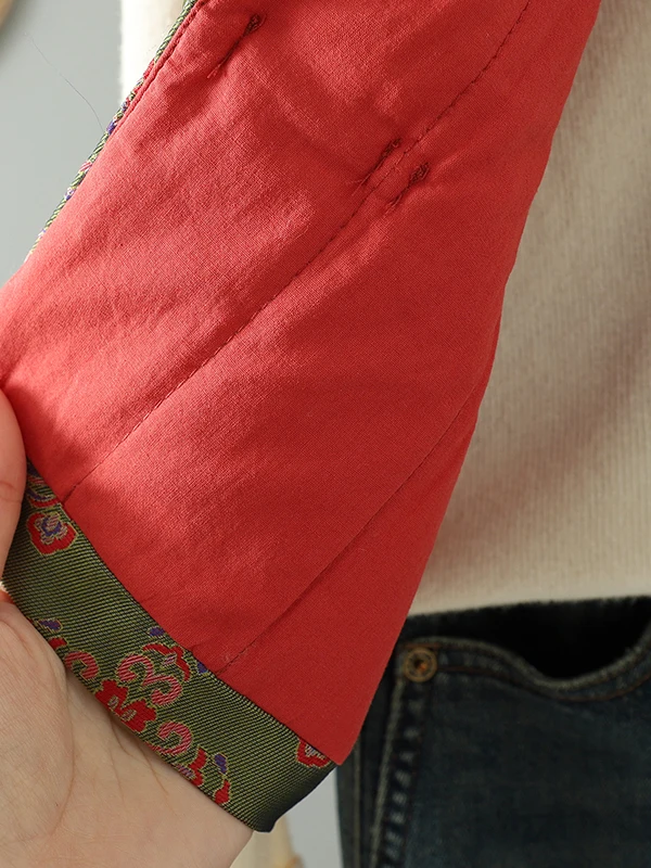 Authentische bestickte Weste 2025, neue Winter-warme Baumwolle gefüllt, traditionelle chinesische Sle-Damen-Jaset-Baumwolle aus Thiened-Seide...