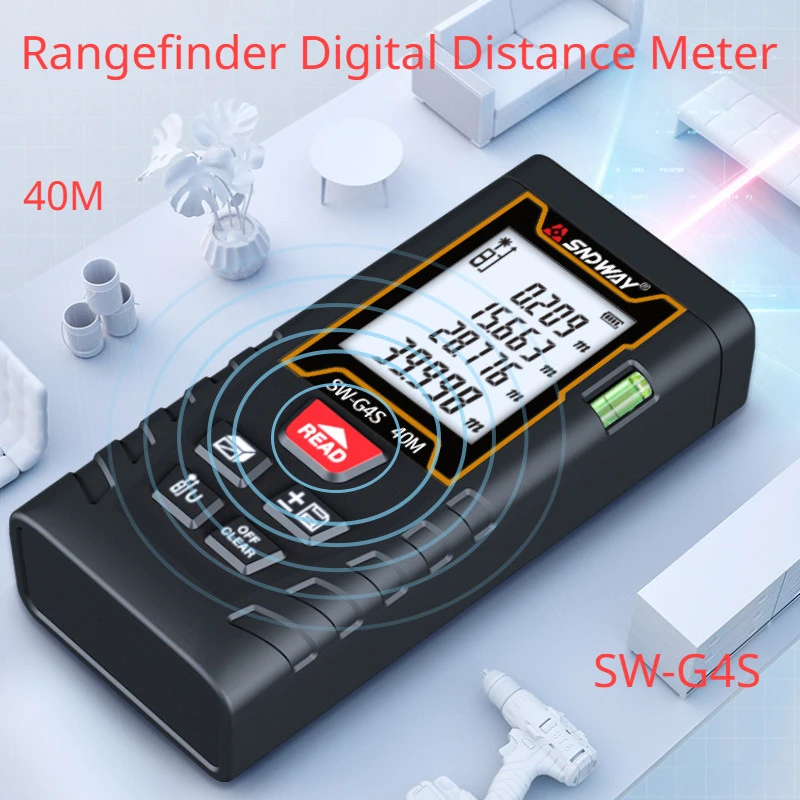 

SNDWAY SW-G4S Rangefinder Digital Distance Meter Area Volume Continuous Measure Professional 40M Range Finder Laser Rangefinder