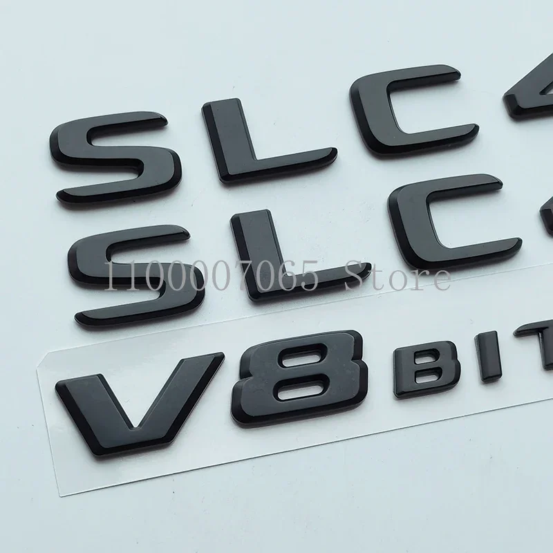 2017 Matte Black Letters SLC43 SLC45 V8 Biturbo Emblem for SLC R172 Car Fender Trunk Nameplate Logo Sticker