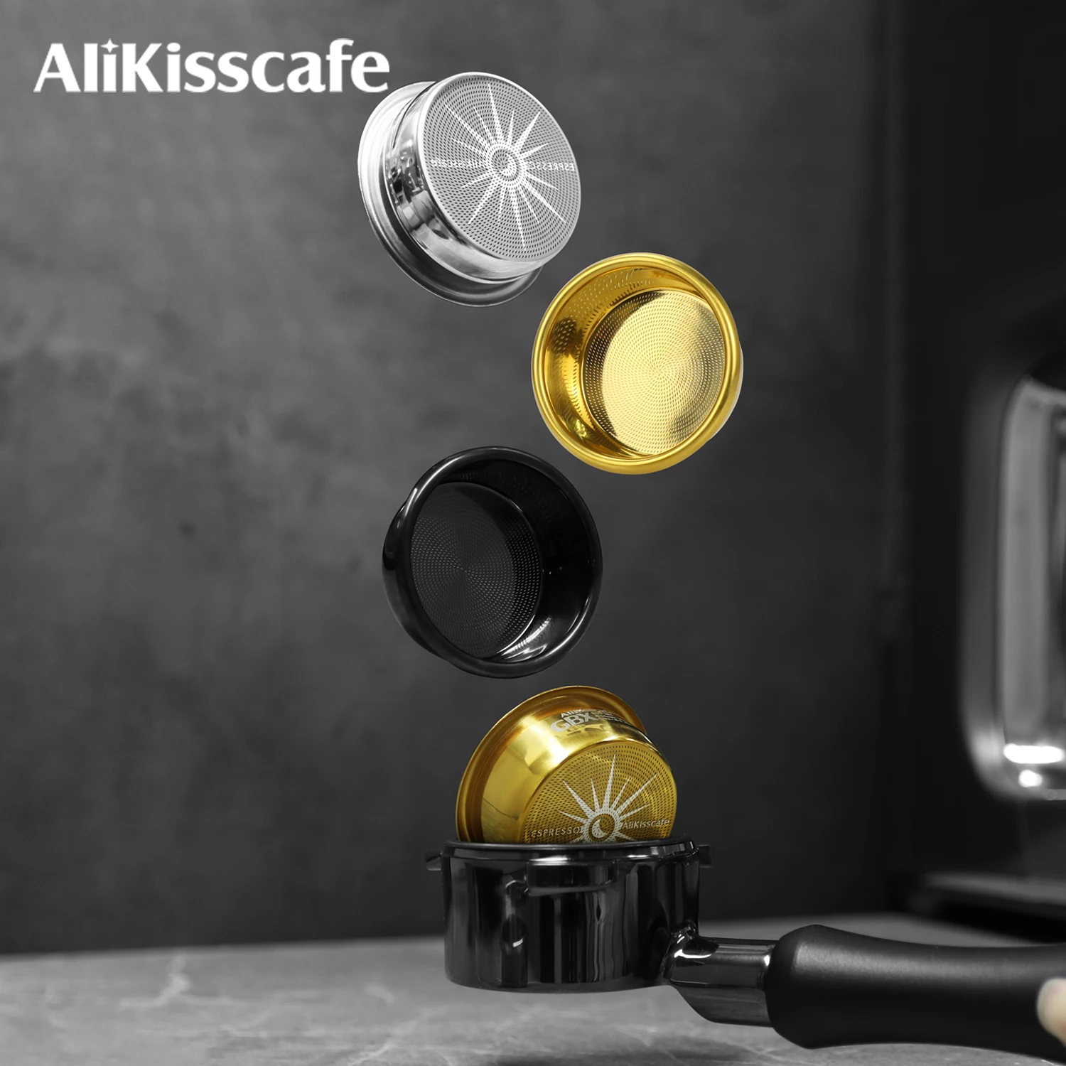 AliKisscafe Espresso Filter Basket 58.5mm 54mm 51mm Precision for Delonghi Breville Portafilter Coffee Accessories Barista Tools