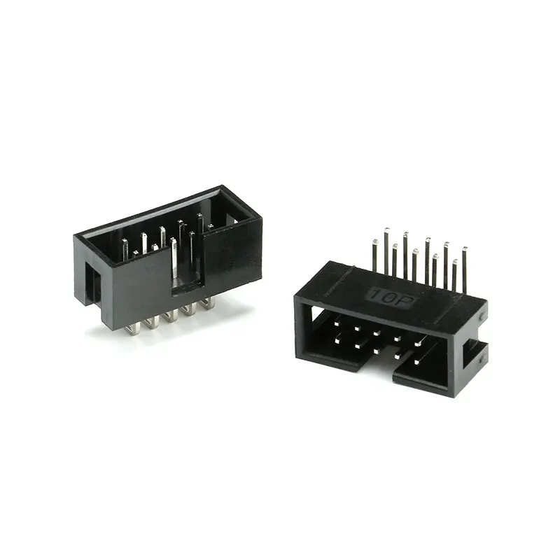 10 Pcs 2.54mm Pitch Dip DC3 10 Pin 2x5 Pin Socket Header Double Row Right Angle Pin Male DC3 Box Header Connector