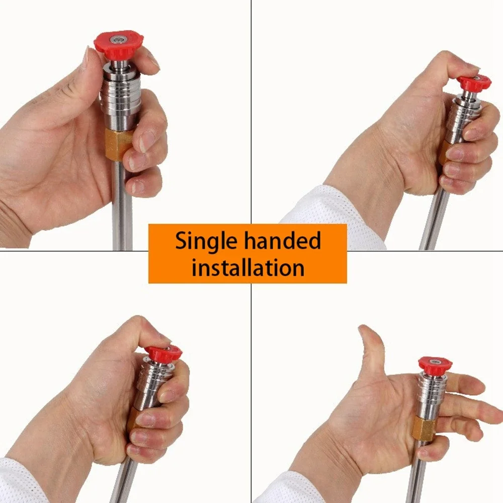 Imagem -02 - Auto-locking Quick Plug Connector Macho e Fêmea Alta Pressão Pistola de Água Mangueira Acessórios para Ferramentas M22 M14 Aço Inoxidável